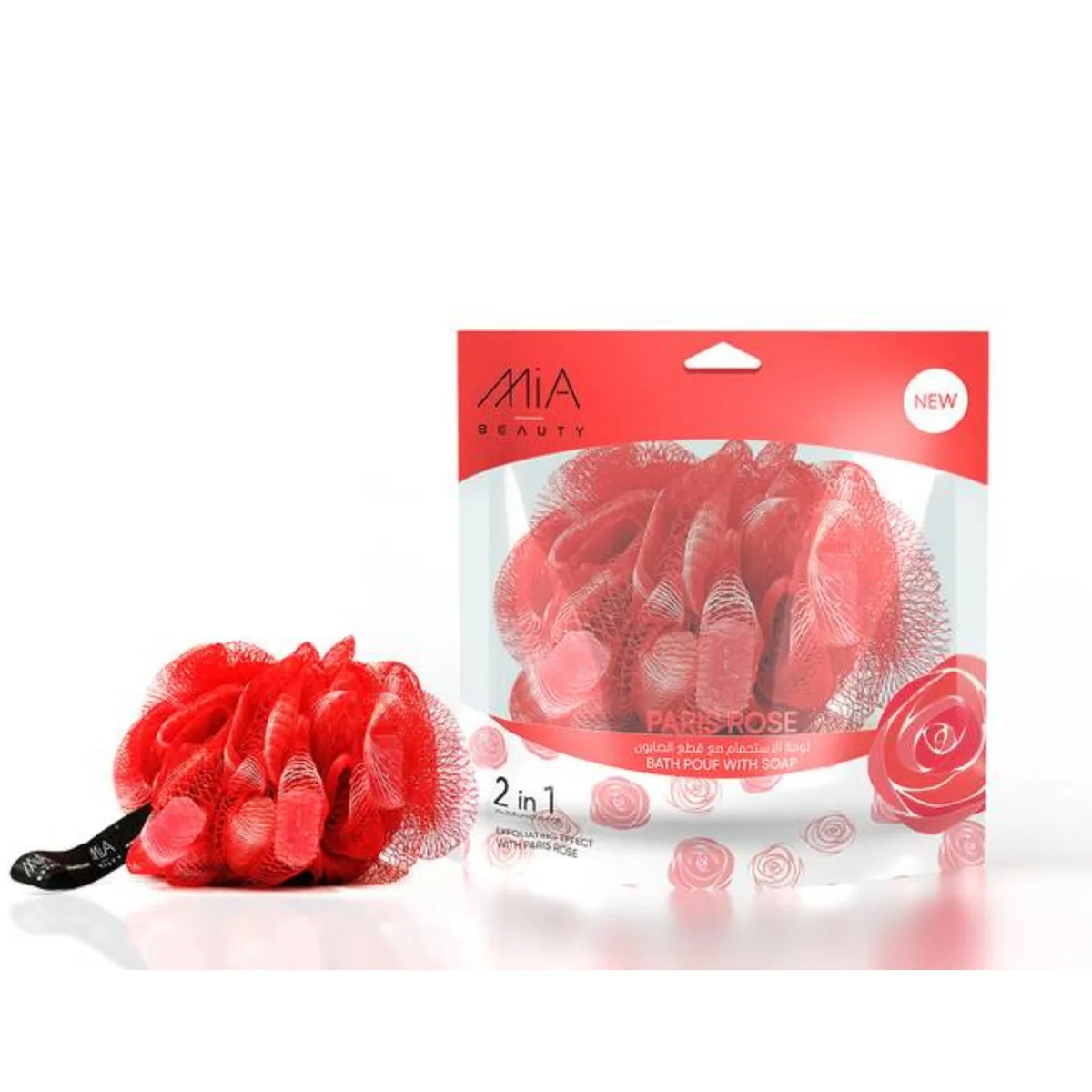 Mia Bath Pouf With Soap Rose 120 Gm