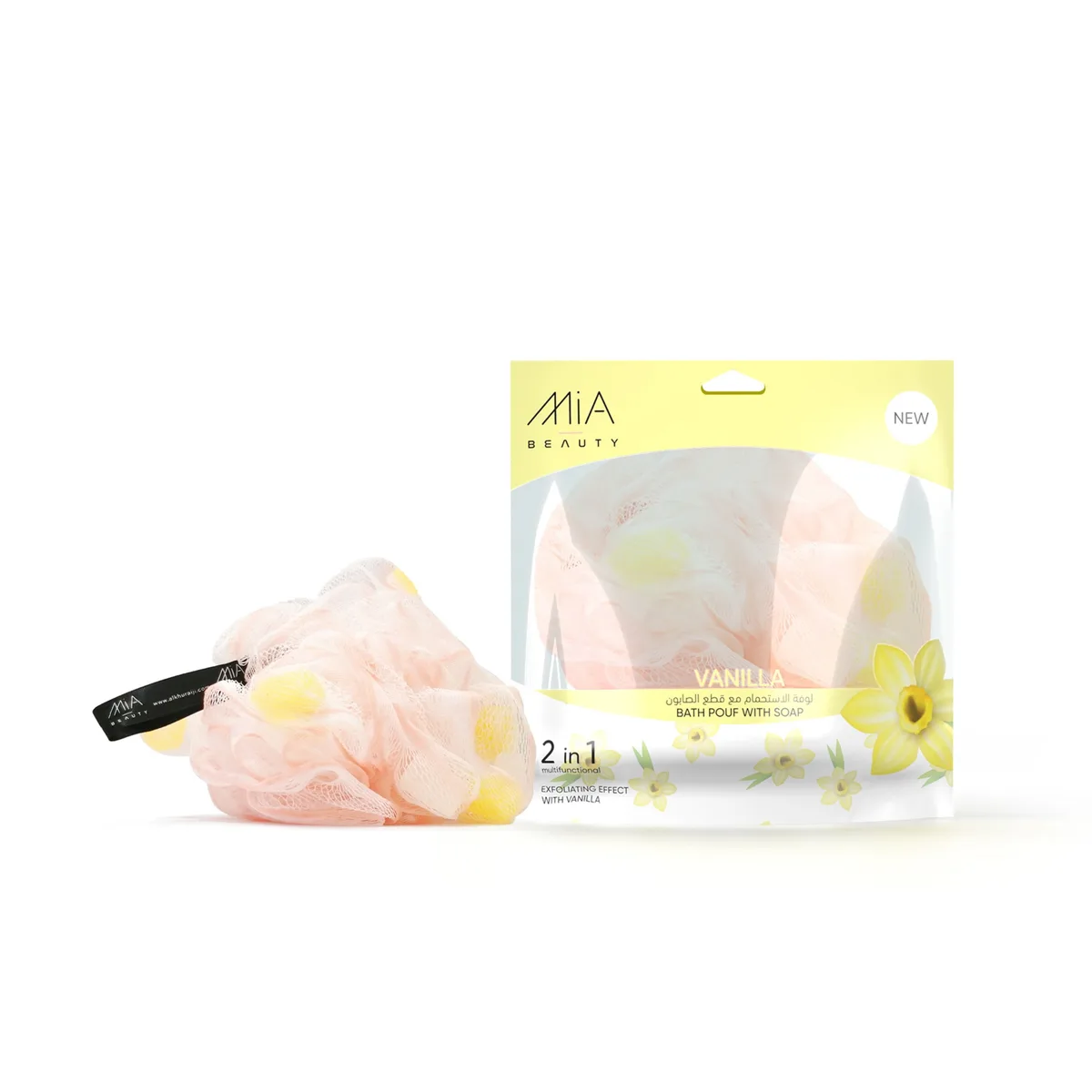 Mia Bath Pouf With Soap Vanilla 120 Gm