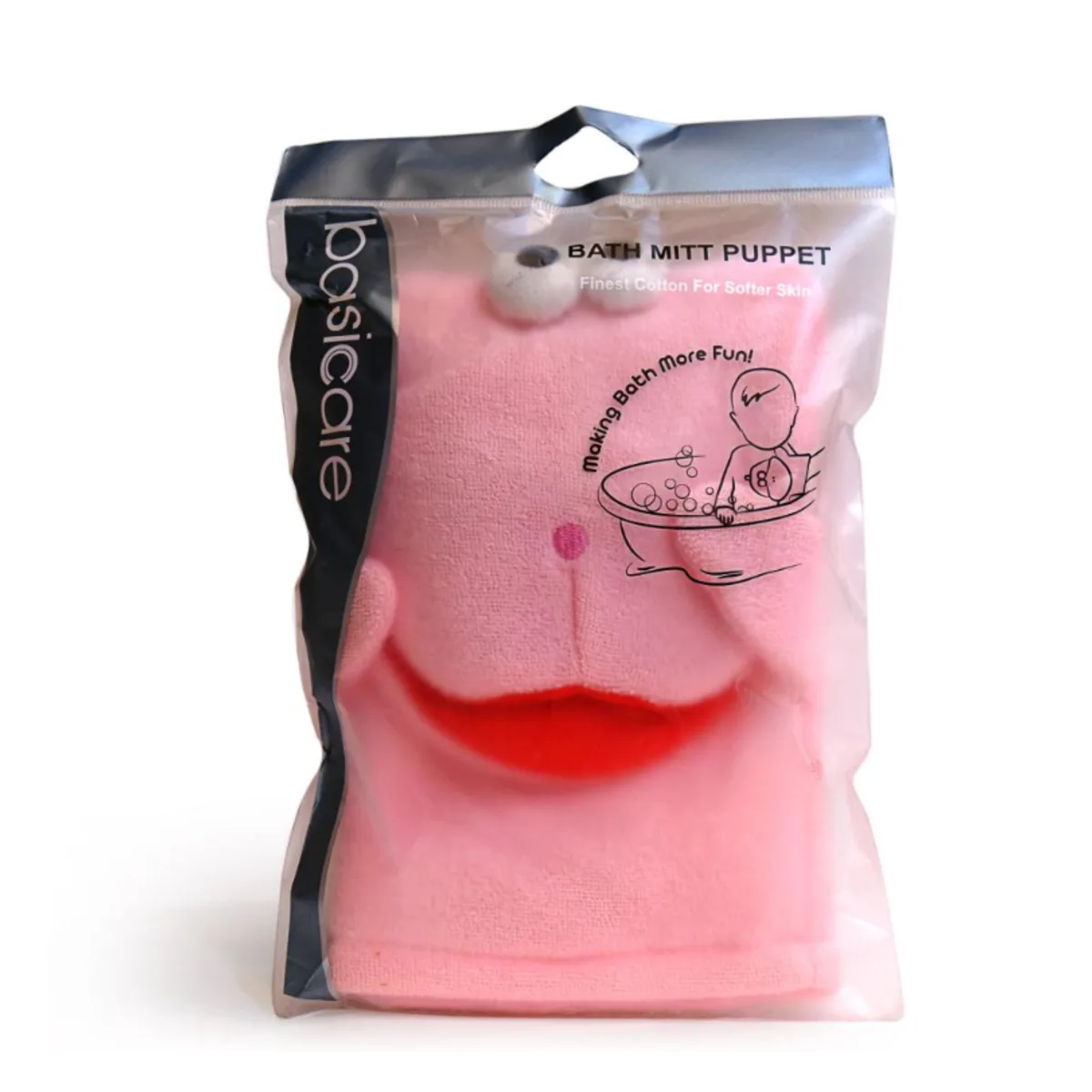 Basic Care Bath Mitt Puppet 1 Pc ( Pink )