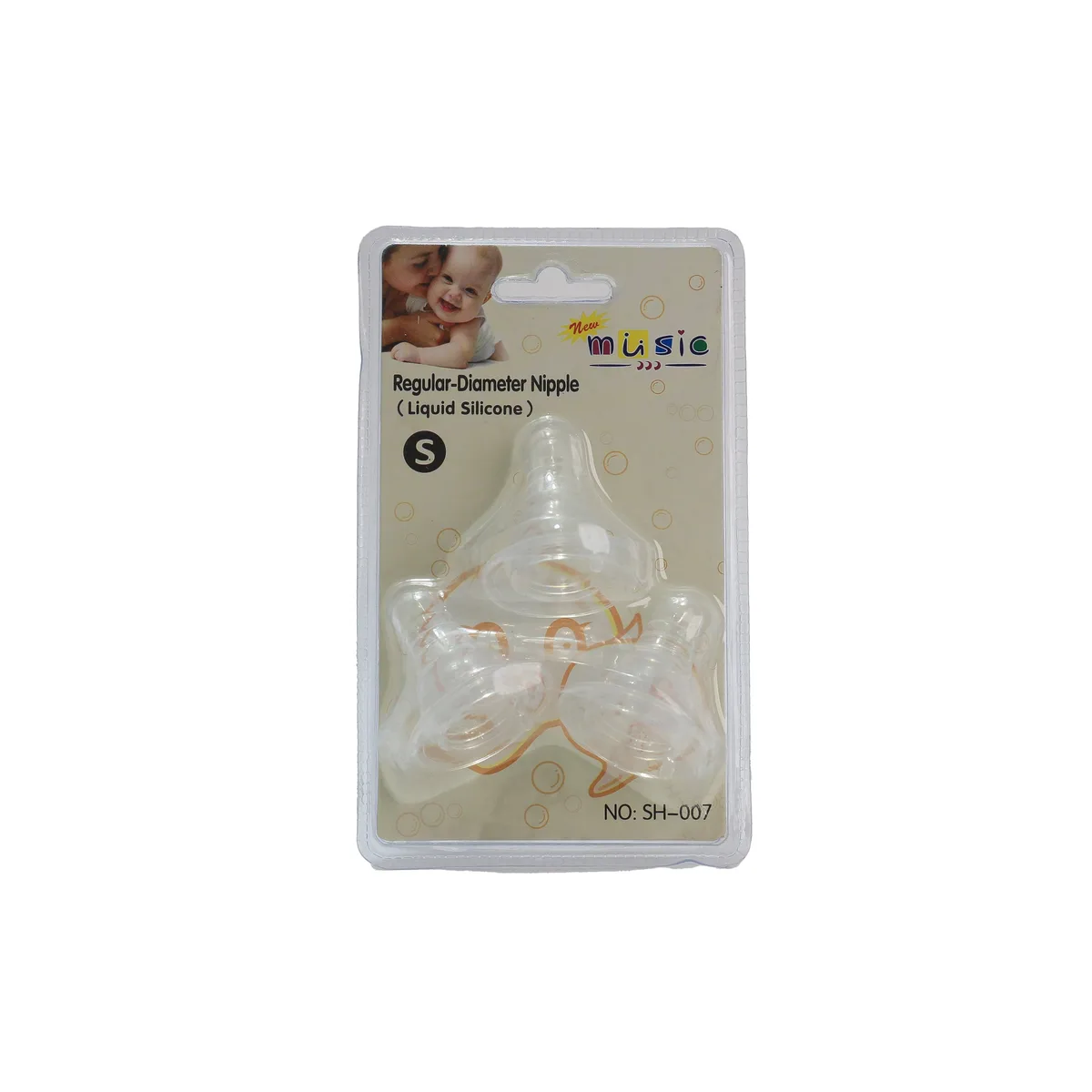 ميوزيك حلمات رضاعة سيلكون 3 قطع كارت صغير SH-007S