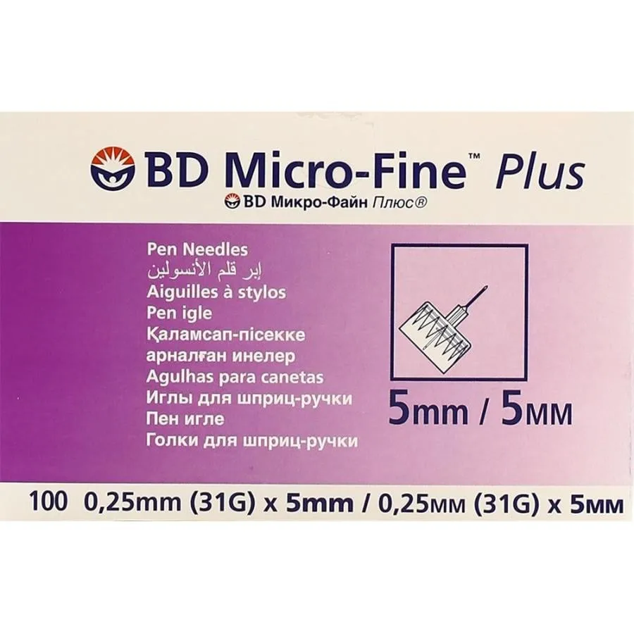 Bd Micro-Fine Plus Pen Needles 5Mm 31G 100 Pcs
