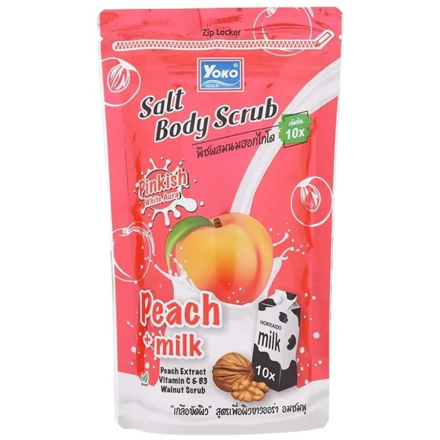Yoko Salt Body Scrub Peach & Milk 350Gm