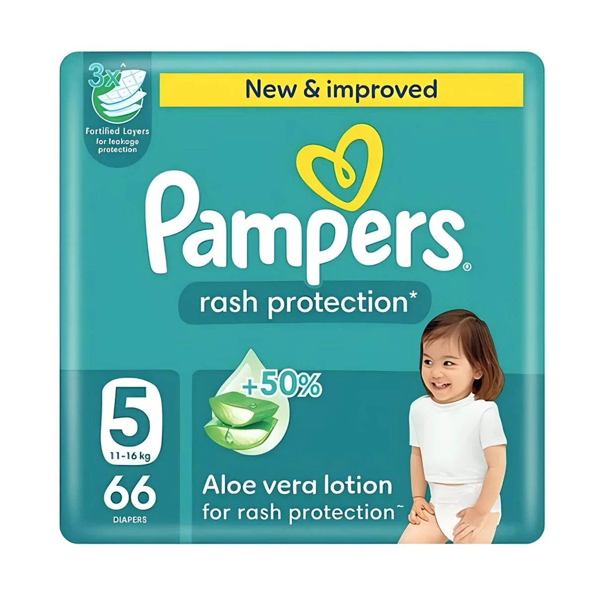 Pampers Size (5) Junior 11-18/11-16 Kg Mega Pack 66Diapers